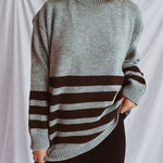 Striped Dropped Shoulder Long Sleeve Sweater - runwayfashionista.com