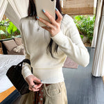 Gemini saidElegance in Every Thread: The Soft Round Neck Knit Top - white
