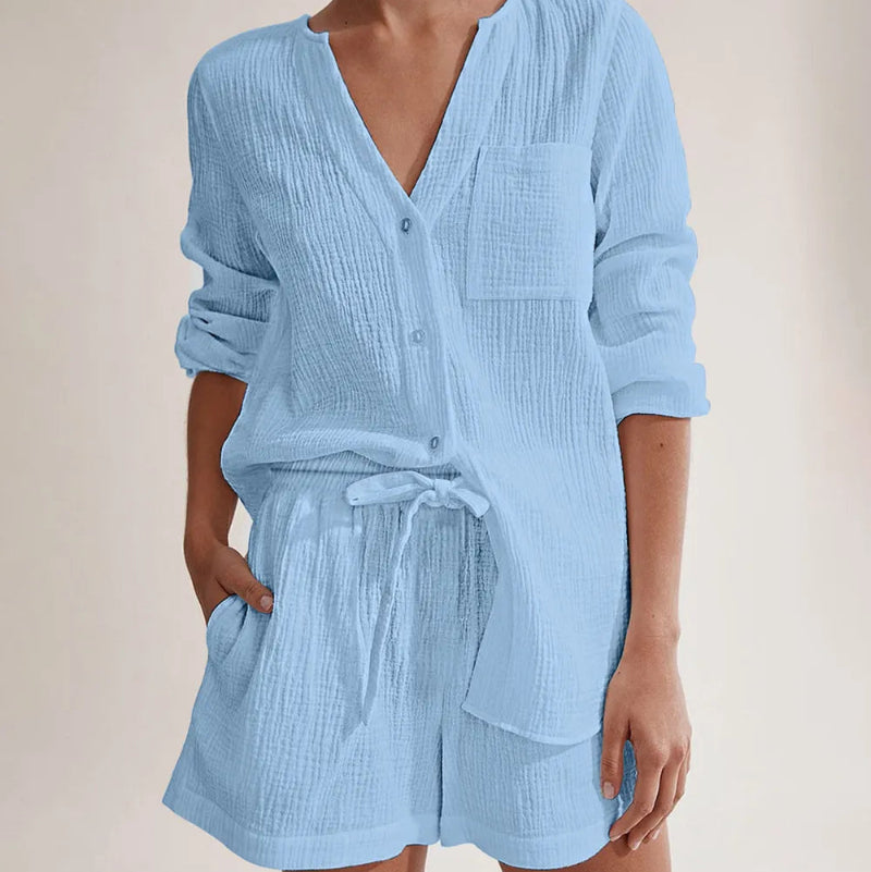 Summer Pajamas Made of Pure Cotton Gauze - runwayfashionista.com
