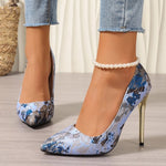 Bold Ethnic Flower Stilettos
