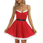 Festive Contrast-Trim Camisole Dress