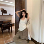 Sleeveless Basic Versatile Top - white