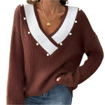 V-neck loose sweater -runwayfashionista.com
