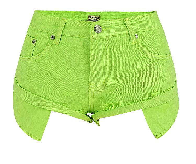 Low Waist Denim Shorts Decadent Style - runwayfashionista.com