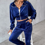 Long Sleeve Cropped Top and Pants Set - runwayfashionista.com