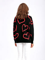 O Neck Heart-shaped Sweaters - runwayfashionista.com
