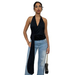 Backless Suspender Deep V-Top - runwayfashionista.com