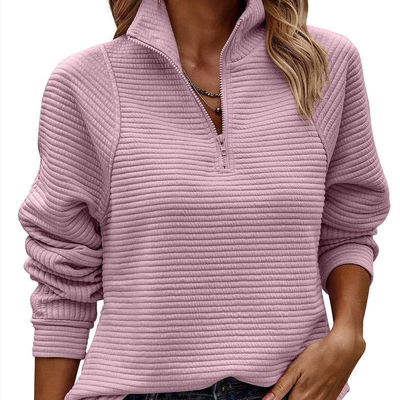 Stand Up Collar Long Sleeve Hoodie