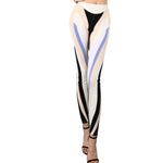 High waisted elastic leggings - nude
