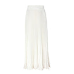 Glossy pleated long skirt