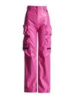 PU leather multi pocket long zippered - runwayfashionista.com
