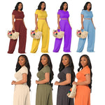 Casual Wide Leg Two Piece Set - runwayfashionista.com