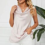 Solid Cowl Neck Top - runwayfashionista.com