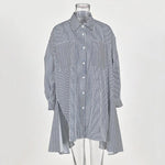 Loose Silhouette Long Striped Shirt