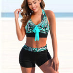 Striped Split Bikini: Feminine & Sophisticated