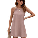 Eyelet sleeveless mini dress - runwayfashionista.com