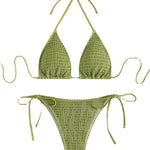 Lace up Neck Triangle Bikini
