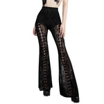 Mesh Flared Pants: Daring Straps & Sheer Style
