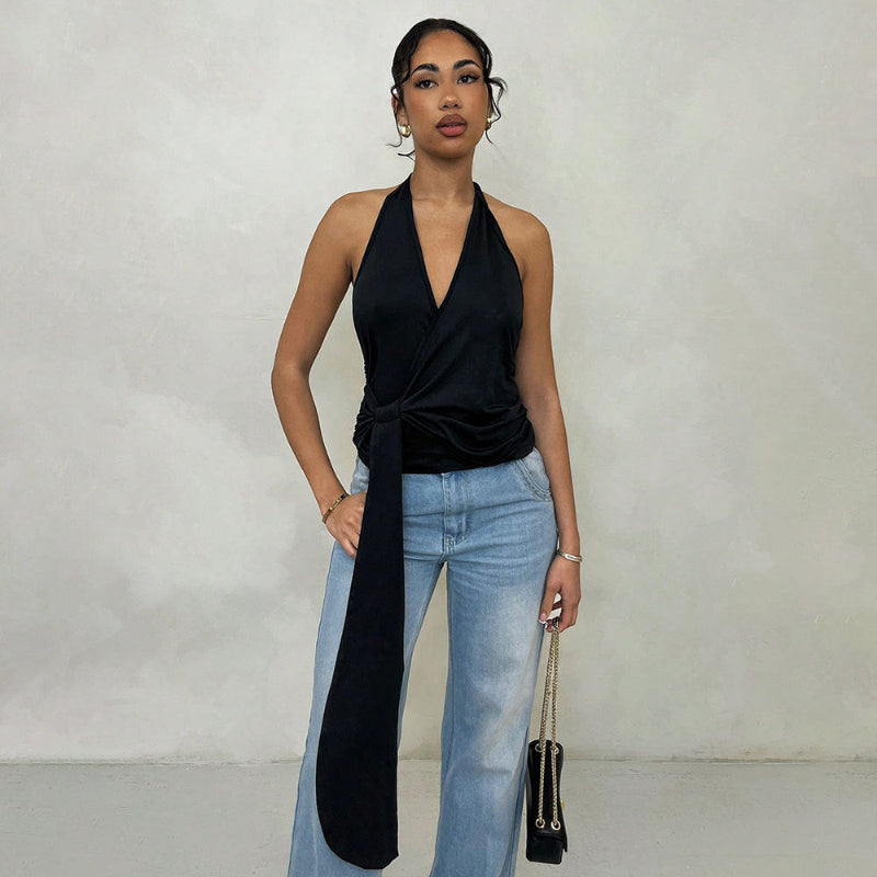 Backless Suspender Deep V-Top - runwayfashionista.com