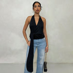 Backless Suspender Deep V-Top - runwayfashionista.com
