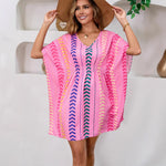 Bohemian Vacation Style Printed Sweet Mini Dress - Pink