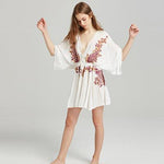 Bohemian V-neck Embroidered Dress