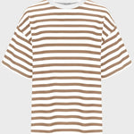 Casual Striped Quarter Sleeve T - Shirt - runwayfashionista.com