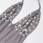 Halter Backless Shell Strap Dress