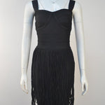 Tight Shoulder Strap Tassel Mini Dress