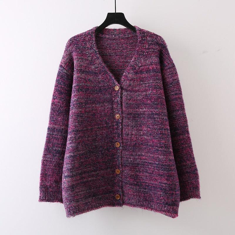 Loose and Lazy V-Neck Knitted Cardigan