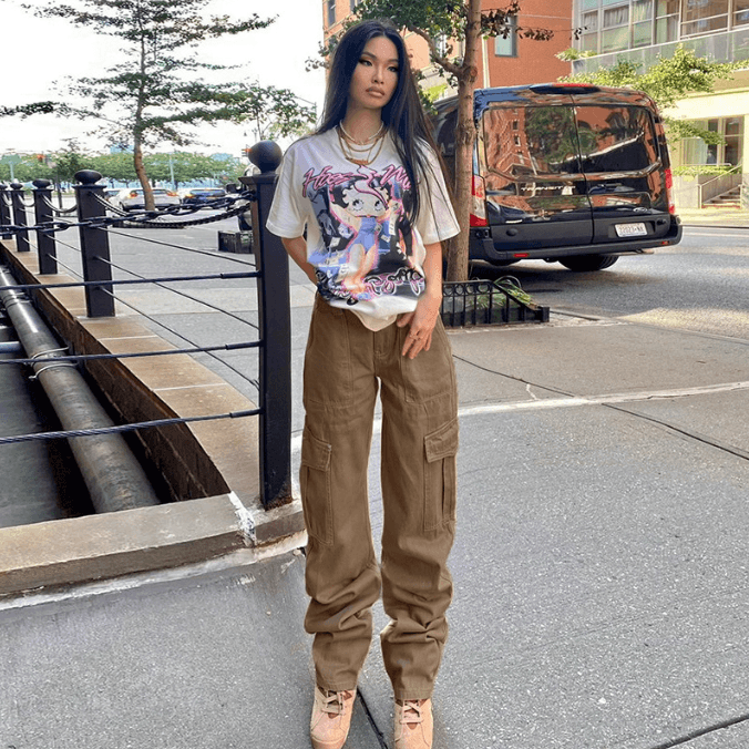 High Waist Straight Sleeve Panel Pants - runwayfashionista.com