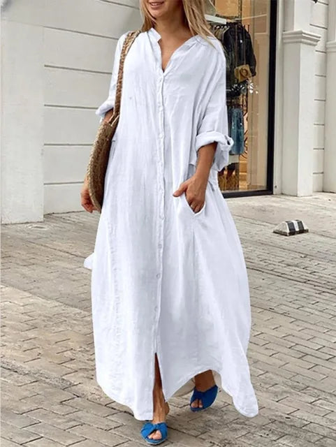 Long Sleeve Oversize Shirt Dresses