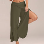 Split Casual Loose Wide Leg Pants - runwayfashionista.com