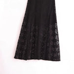 High Neck Retro Laced Flared Dress