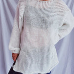 Boat Neck Dropped Shoulder Sweater - runwayfashionista.com