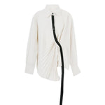 Pleated Irregular Long Sleeved Shirt