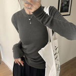 Slim Fit Basic Top - grey