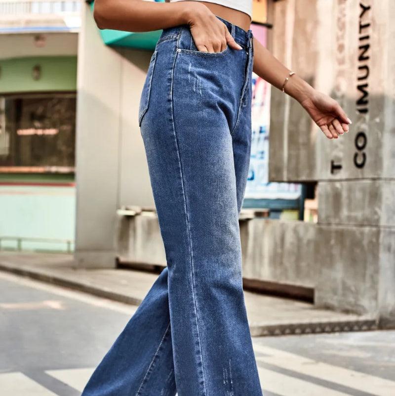 High Rise bootcut jeans - runwayfashionista.com