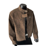 Gemini saidUrban Edge: The Essential Stand-Collar Moto Jacket - brown