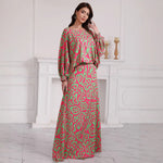 Bold Red Geometric Dress Set