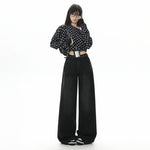High Waist Loose Slim Straight Leg Long Pants