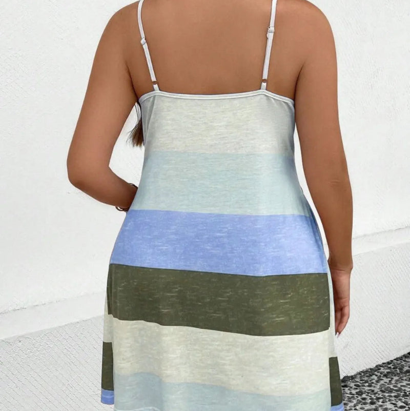 Bold Curves: Printed Camisole Plus Size Dress