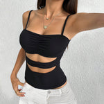 Figure-Flattering Black Slim Fit Top with Waist Detail | Casual & Chic - runwayfashionista.com