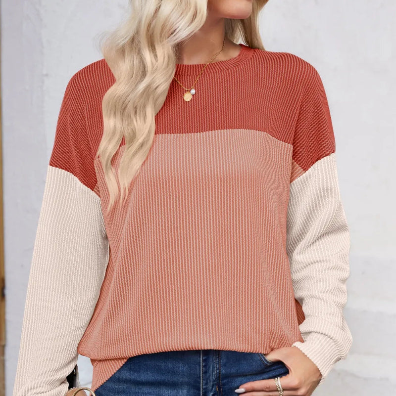 Round Neck Long Sleeve Sweatshirt - Runwayfashionista.com