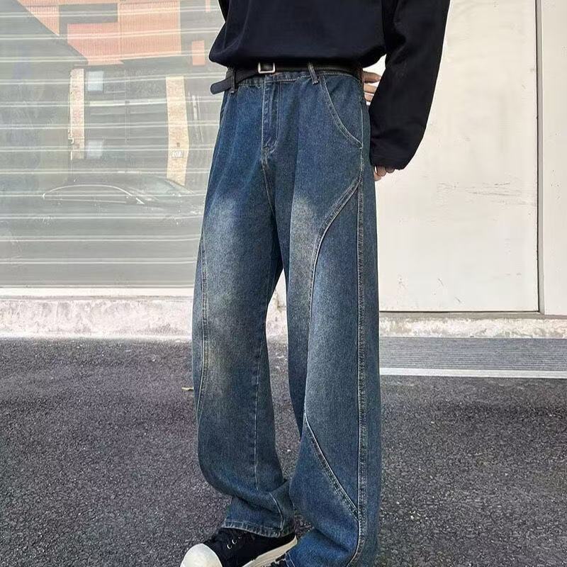 Retro Street Trend Straight Leg Denim Jeans