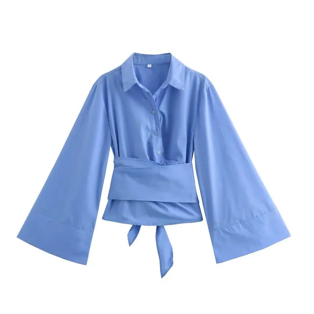 Vintage Elegant Luxury Blouses: Timeless Sophistication for the Modern Woman - blue