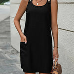 Chic Sleeveless Round Neck Midi Dress