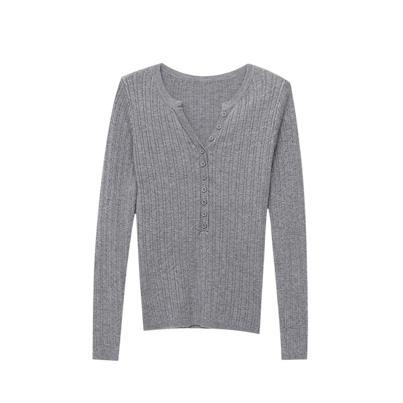 Henley V-Neck Knit: Sharp Commuter Edge