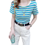 Stripe Short Sleeve T-Shirt - light blue