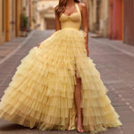 Gemini said💛 THE SUN-DRENCHED SHOWSTOPPER: Sexy Mesh Strapless Gown